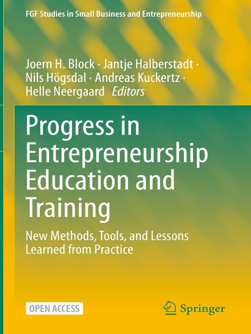 Title details for Progress in Entrepreneurship Education and Training by Joern H. Block - Available